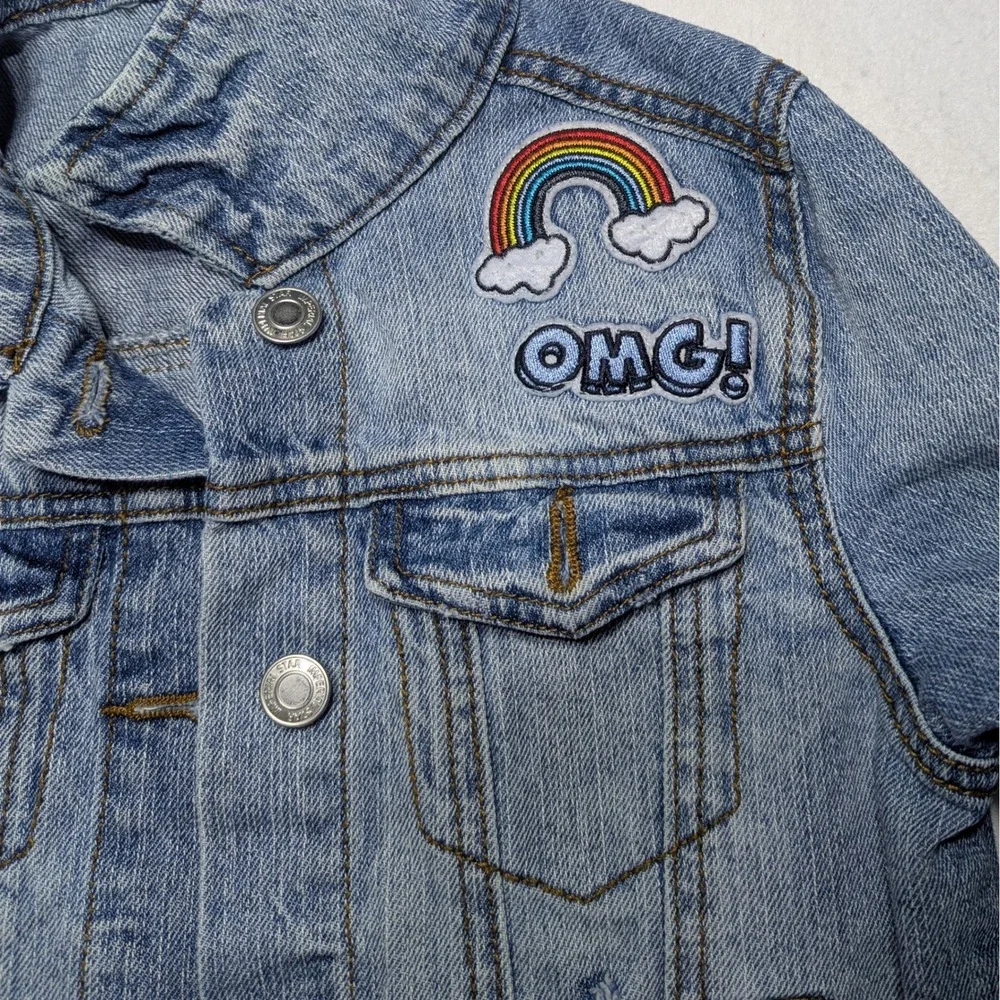 Imperial Star Denim Jacket w Patches Light Wash Size‎ Medium